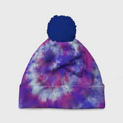 Шапка c помпоном Tie-Dye дизайн