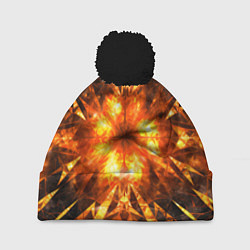 Шапка c помпоном Fire abstract