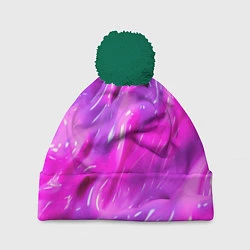 Шапка с помпоном Розовая слизь, цвет: 3D-зеленый