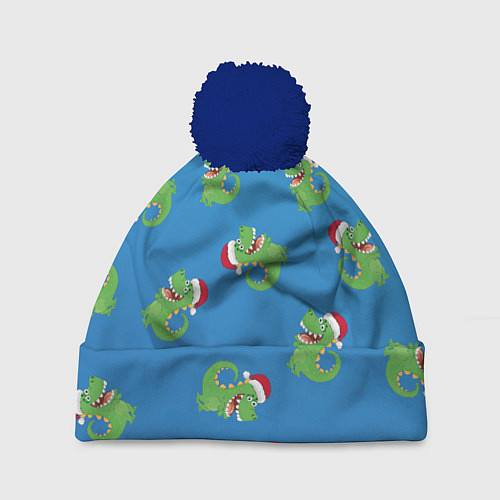 Шапка c помпоном Новогодний дракончик / 3D-Тёмно-синий – фото 1