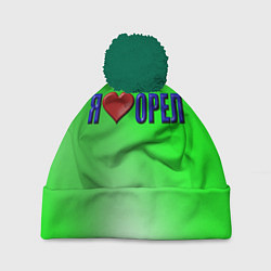 Шапка с помпоном Орел любимый город, цвет: 3D-зеленый