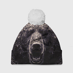 Шапка с помпоном Бронзовый медведь, цвет: 3D-белый