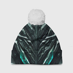 Шапка c помпоном Зелёная малахитовая броня