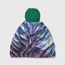 Шапка c помпоном Синий драгоценный камень