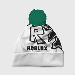 Шапка с помпоном Roblox краски белые, цвет: 3D-зеленый