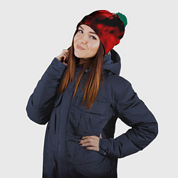 Шапка с помпоном Watyhunder online flame, цвет: 3D-зеленый — фото 2