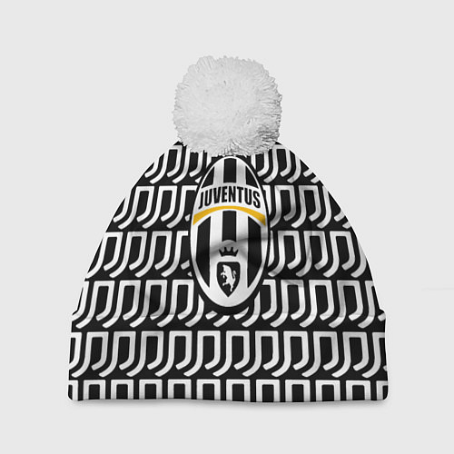 Шапка c помпоном Juventus pattern fc / 3D-Белый – фото 1