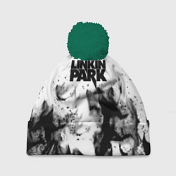 Шапка с помпоном Linkin park огненный дым рок, цвет: 3D-зеленый
