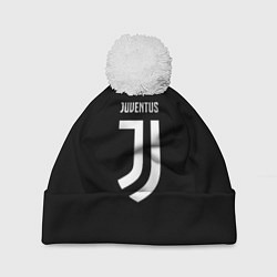 Шапка с помпоном Juventus sport fc белое лого, цвет: 3D-белый