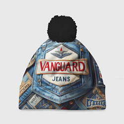 Шапка c помпоном Vanguard denim patchwork - ai art