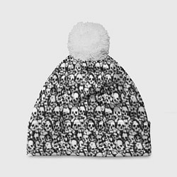 Шапка с помпоном Very much skulls, цвет: 3D-белый