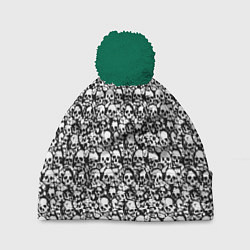 Шапка с помпоном Very much skulls, цвет: 3D-зеленый