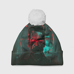 Шапка c помпоном Старик со светящимися красными глазами