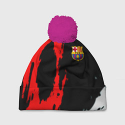 Шапка с помпоном Barcelona fc краски спорт, цвет: 3D-малиновый