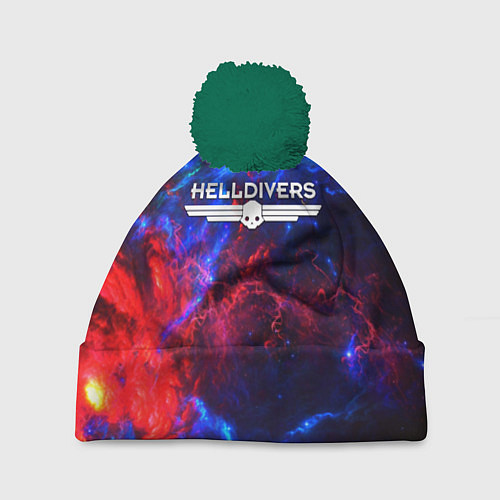Шапка c помпоном Helldivers: Space Logo / 3D-Зеленый – фото 1