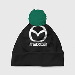 Шапка c помпоном Mazda logo white