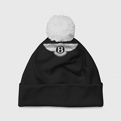 Шапка с помпоном Bentley logo, цвет: 3D-белый