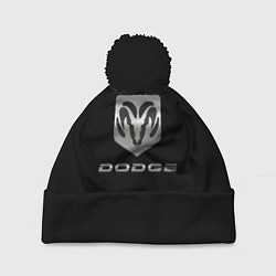 Шапка с помпоном Dodge logo, цвет: 3D-черный