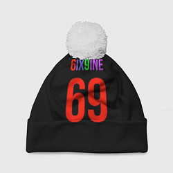 Шапка c помпоном 6ix9ine logo