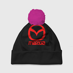 Шапка c помпоном Mazda red logo