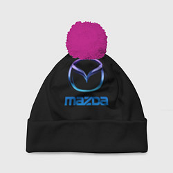 Шапка c помпоном Mazda neon logo