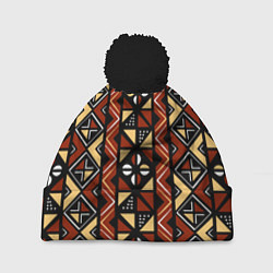 Шапка c помпоном Африканский мавританский орнамент