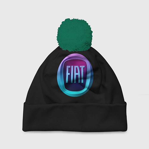 Шапка c помпоном FIAT logo neon / 3D-Зеленый – фото 1