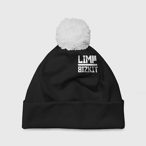 Шапка c помпоном Lim Bizkit logo / 3D-Белый – фото 1