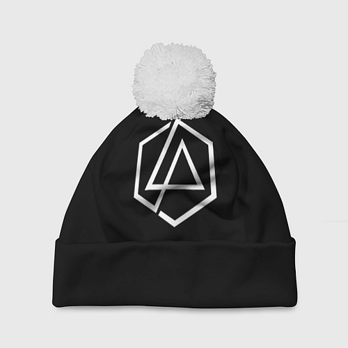 Шапка c помпоном Linkin park logo white / 3D-Белый – фото 1