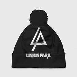 Шапка с помпоном Linkin park logo brend music, цвет: 3D-черный