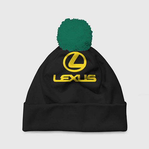 Шапка c помпоном Lexus yellow logo / 3D-Зеленый – фото 1