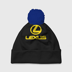 Шапка с помпоном Lexus yellow logo, цвет: 3D-тёмно-синий