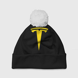 Шапка c помпоном Tesla yellow