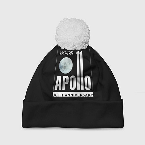 Шапка c помпоном Apollo space / 3D-Белый – фото 1