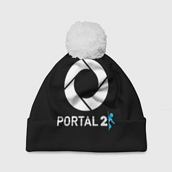 Шапка с помпоном Portal2 logo game, цвет: 3D-белый