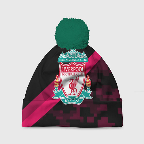 Шапка c помпоном Liverpool sport fc club / 3D-Зеленый – фото 1
