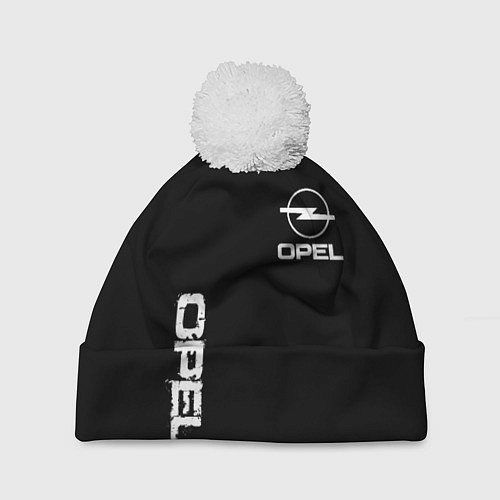 Шапка c помпоном Opel white logo / 3D-Белый – фото 1