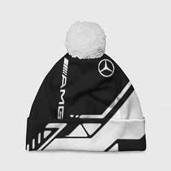 Шапка с помпоном Mercedes bens geometry, цвет: 3D-белый