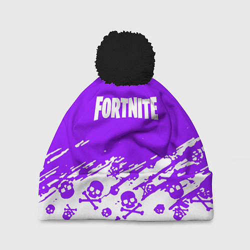 Шапка c помпоном Fortnite skull pattern / 3D-Черный – фото 1