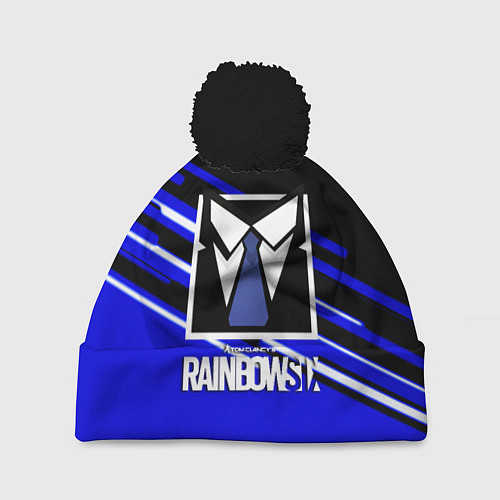 Шапка c помпоном Rainbow six geometry steel / 3D-Черный – фото 1