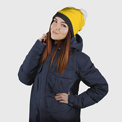 Шапка с помпоном За веру царя и святую триединую Русь Хризма, цвет: 3D-белый — фото 2