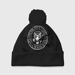 Шапка c помпоном Ramones logo rock