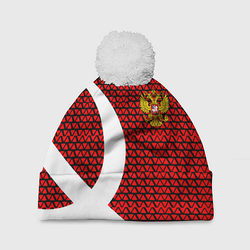 Шапка c помпоном РФ стиль СССР / 3D-Белый – фото 1