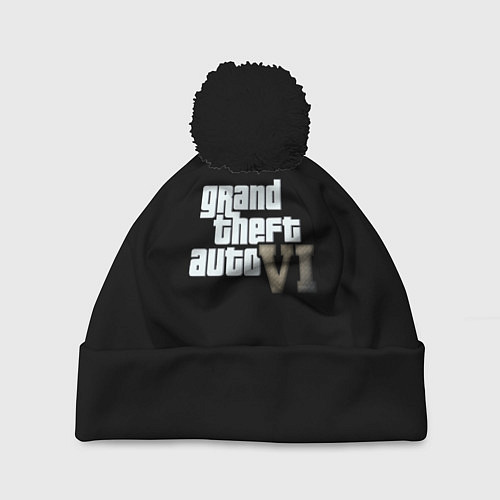 Шапка c помпоном GTA 6 game / 3D-Черный – фото 1