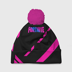 Шапка c помпоном Fortnite geometry pink