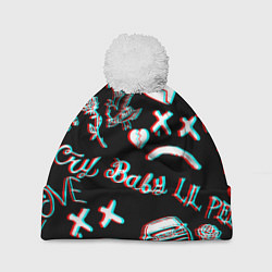 Шапка c помпоном Lil Peep logo glitch