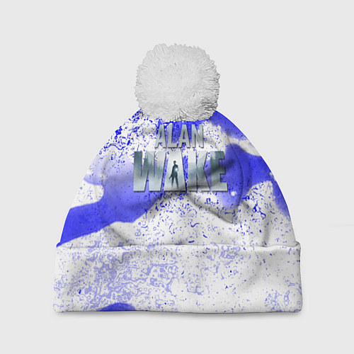 Шапка c помпоном Alan wake всплеск красок / 3D-Белый – фото 1