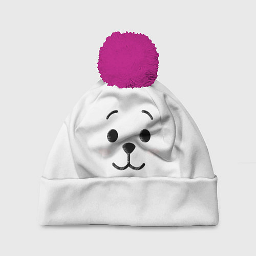 Шапка c помпоном BT21 RJ / 3D-Малиновый – фото 1