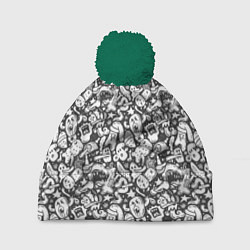 Шапка c помпоном Монстры и звёзды