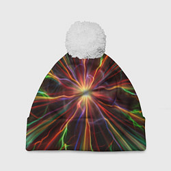 Шапка c помпоном Абстрактная энергия